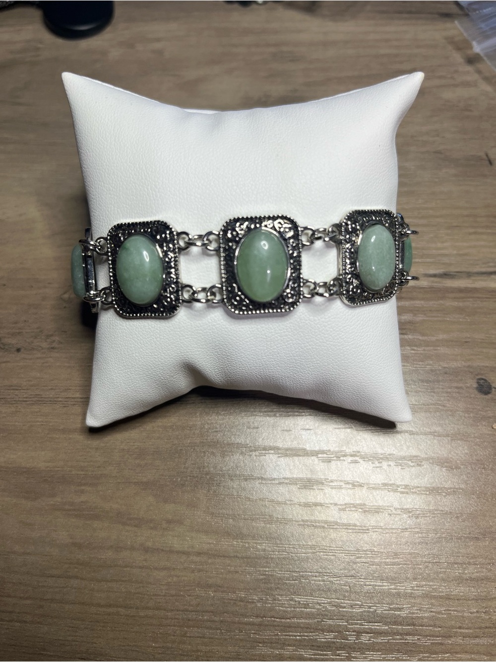 🌿 Natural Green Aventurine Vintage Style Link Bracelet 🌿